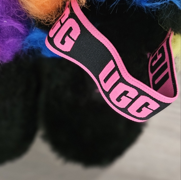 UGG Fluff Yeah Party Spots Sheepskin Slide Sandals Slippers - Picture 5 of 8